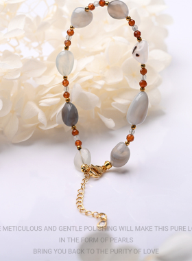 雨花石手串女时尚天然简约百搭