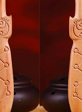 桃木剑小吊坠男女朱砂七星剑项链