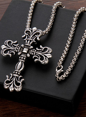 十字架项链克罗合金欧美盒子男女