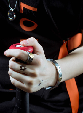 原创设计男女钛钢ins风笑脸礼物