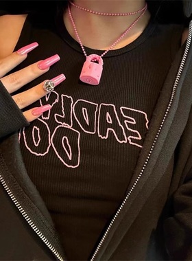 克罗权志龙圆珠链男女锁头项链GD