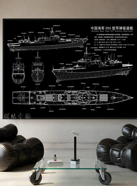 导弹驱逐舰装饰画工业风南昌舰
