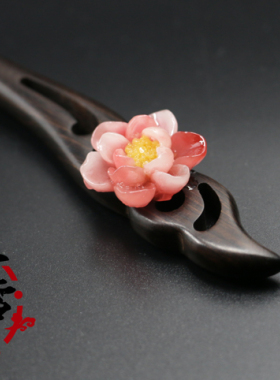 古代宫廷桃花黑檀木古典古装礼物