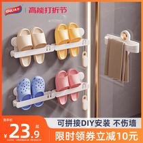 TaiLi bathroom slipper holder free of punching toilet wall-mounted shoes to contain toilet door rear suction cup shelve