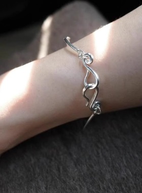 韩国fotl同款极简通体纯银手链