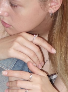 韩国小众S925纯银锆石开口戒指