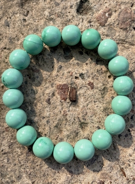 高瓷变色纯色绿松石手串古风手链女串珠玉石单圈叠戴国风手链散珠