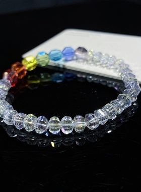爆闪奥地利水晶手链施家手串女彩虹手链女ab幻彩多巴胺手链