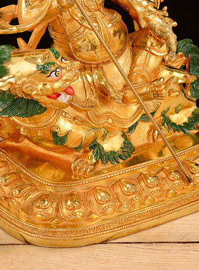 纯铜鎏金密宗佛堂供奉财宝天王