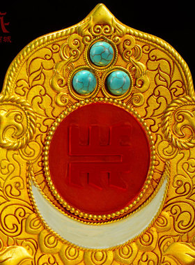 全鎏金加高佛龛底座摆件