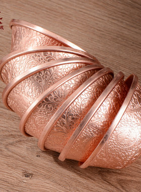 红铜雕花供水碗供水杯