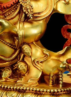 全鎏金二臂玛哈嘎拉铜像摆件