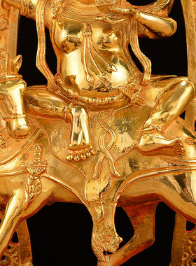 吉祥纯铜鎏金彩绘密宗西藏佛像