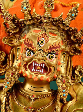 全鎏金金刚手菩萨铜像摆件