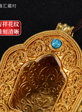 佛像纯铜掐丝金刚杵佩戴嘎乌盒