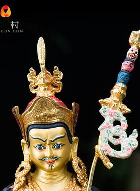 尼泊尔天然彩绘镀金大师佛像