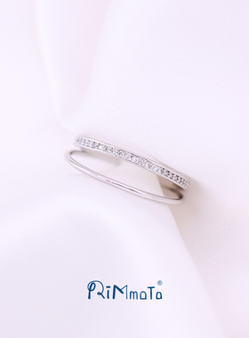 双层戒指情侣镶钻可调节百搭个性