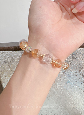 招财原创手链女转运珠黄水晶