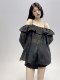 Loose, sweet and slimming ruffled high-end shirt