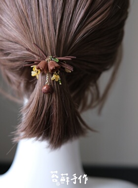 苔藓手作复古森系桂花发圈
