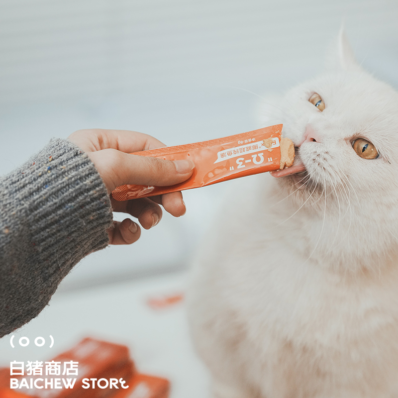 白猪商店 万物一口 牛磺酸猫条 主食猫条鱼油猫零食成猫幼猫营养 - 图0