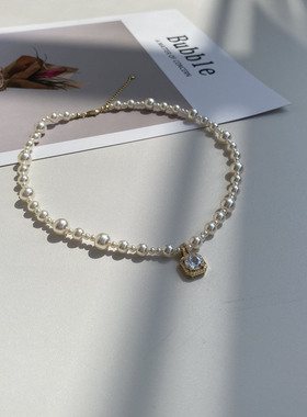 防过敏不掉色 高级感日常百搭 经典方糖吊坠短款项链 锁骨链 颈链