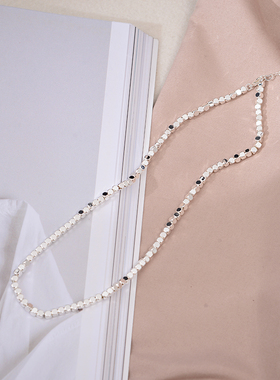 防过敏不掉色 高级感轻奢方糖碎银子短款项链 颈链锁骨链百搭洋气