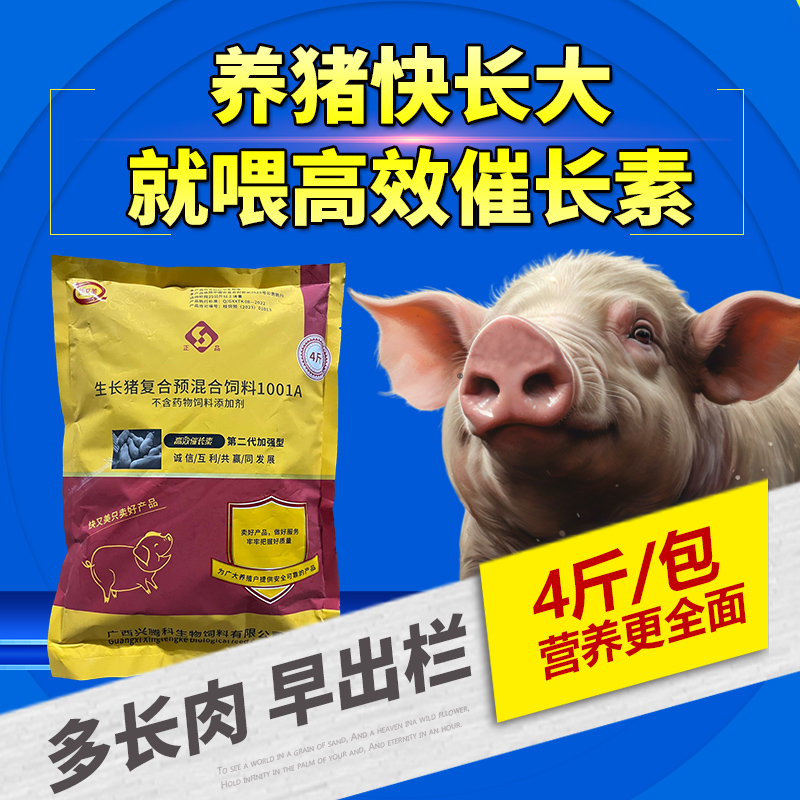 快又美肉猪饲料添加剂多维猪催肥促生长预混料增重育肥猪用催长素-图2