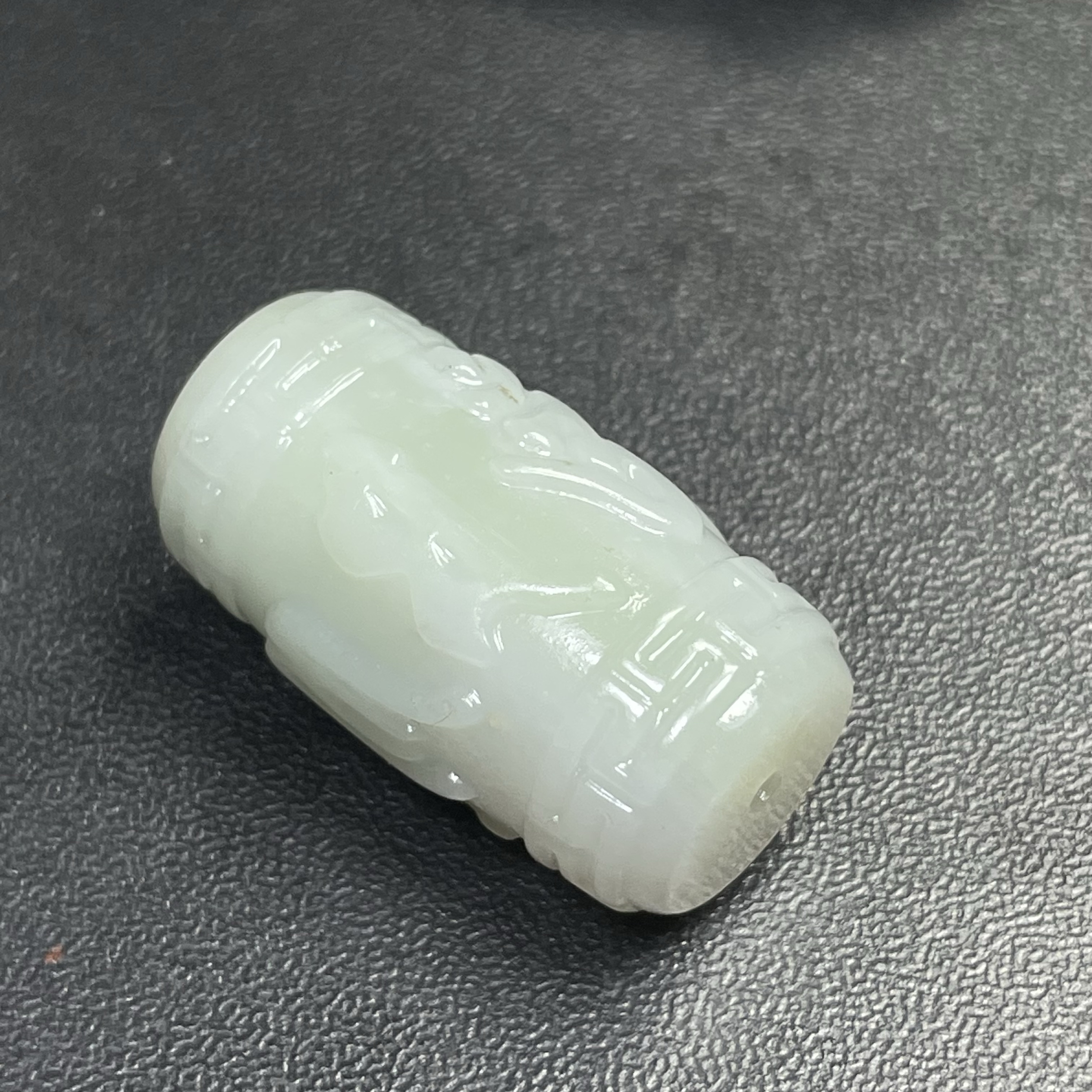 天然新疆和田玉雕刻六字真言桶珠散顶珠星月金刚菩提手串DIY配饰 - 图0