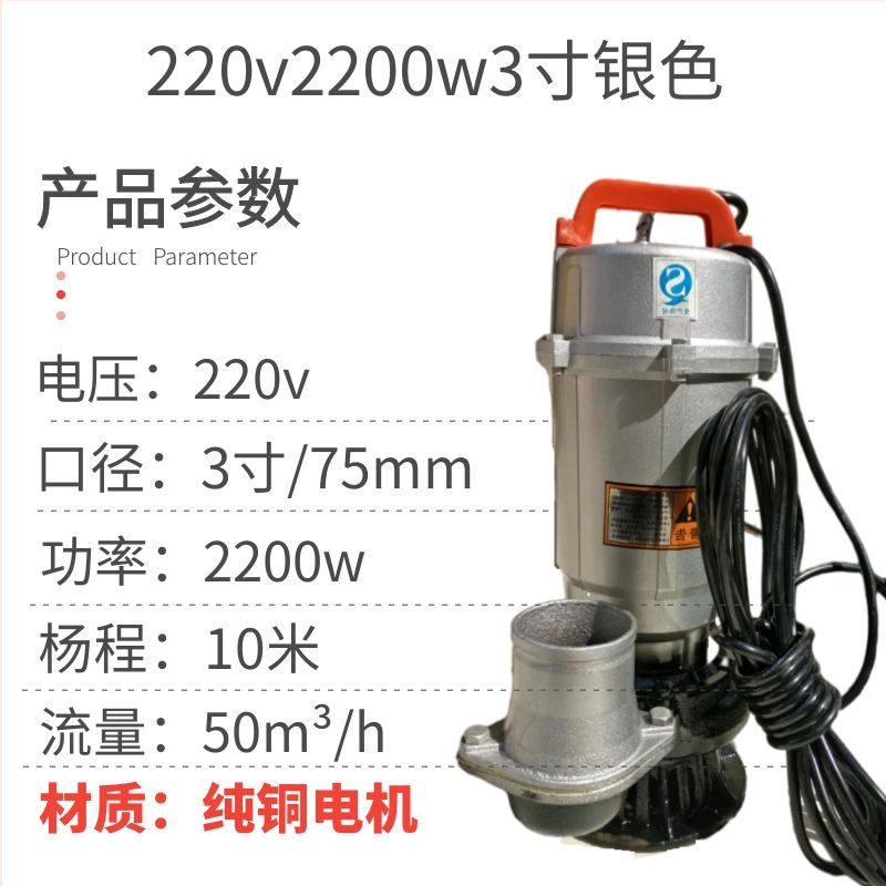 2.5寸/3寸/四寸/4寸潜水泵大流量农用灌溉家用抽水机220v/380v - 图3