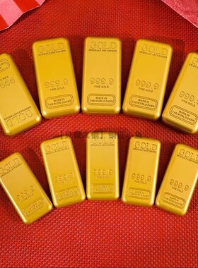 仿真道具实心金条9999GOLD摆件
