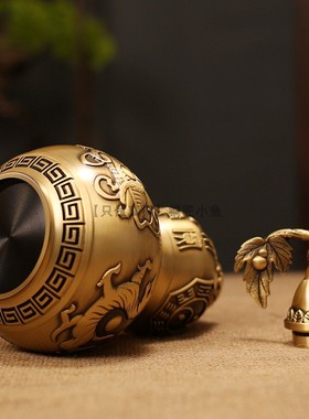 精品纯黄铜四大神兽葫芦平安摆件