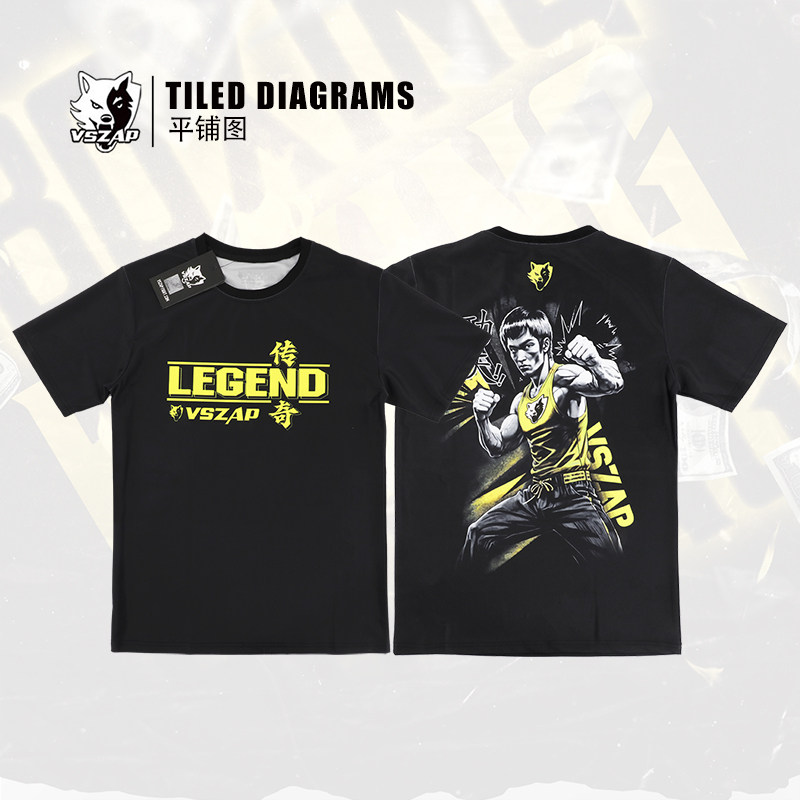 VSZAP格斗健身李小龙速干训练UFC搏击短袖T恤男泰拳击服半袖比赛,淘宝优惠券,粉丝福利购,淘宝优惠卷