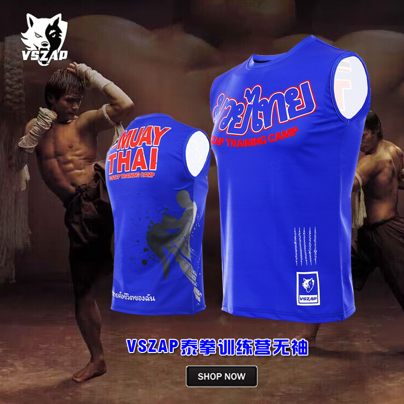 VSZAP搏击格斗泰拳速干运动无袖男MMA拳击服UFC播求健身弹力背心,淘宝优惠券,粉丝福利购,淘宝优惠卷