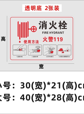 灭火器箱消防栓箱使用方式贴纸