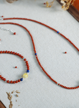 珞有时「柿柿顺遂」天然南红项链女新中式本命年新年礼物