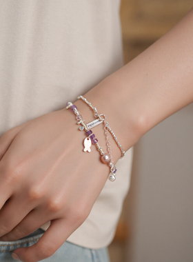 原创小众设计s925纯银紫水晶手链