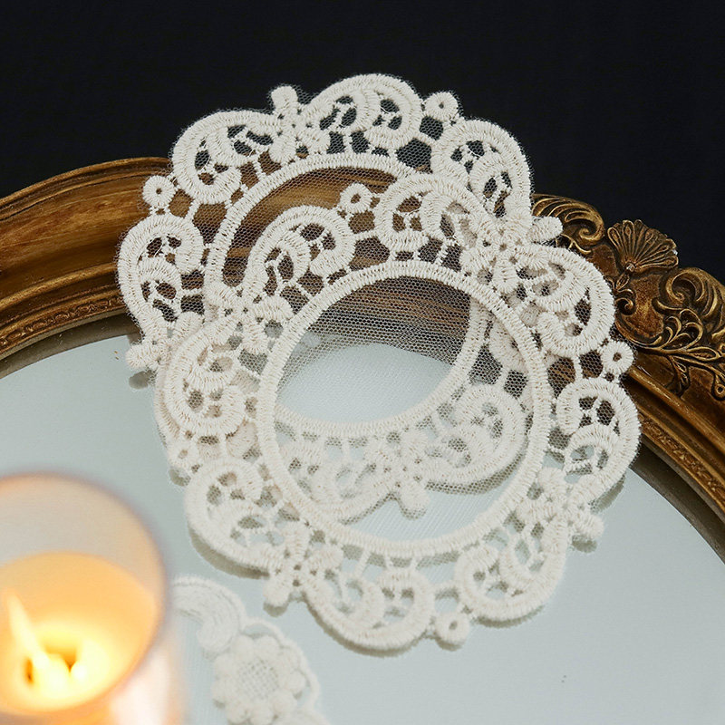 枝悟 仙女气圆形刺绣蕾丝垫 法式家居软装花瓶垫餐桌杯垫拍照道具,淘宝优惠券,粉丝福利购,淘宝优惠卷