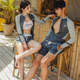 Couple diving suit Female split -to -thin set long -sleeved men's surfing jellyfish sports sunscreen hot spring swimsuit