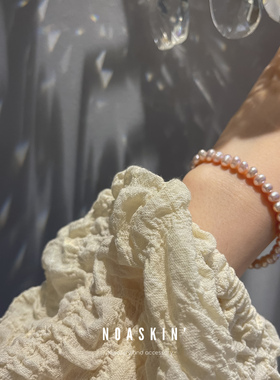 粉黛紫珠经典手链珍珠日系