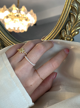 两件五折极光雪花戒指女925纯银