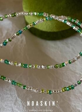 多巴胺琉璃碎银子小众轻奢项链