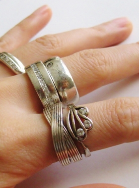 欧洲德国纯银戒指古董首饰