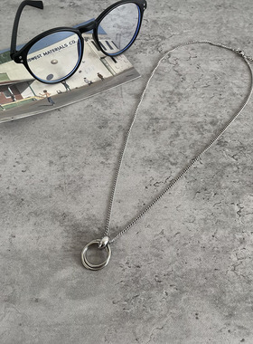 韩版chic风银色复古圆圈饰品链子