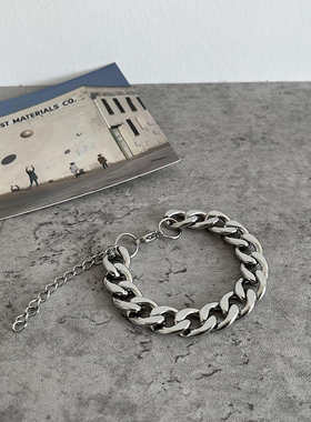 韩版复古风立体设计师款钛钢手链