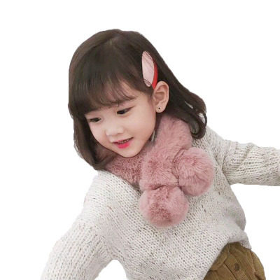 儿童围巾冬季新款韩版毛球男童女童仿獭兔毛时尚加厚保暖交叉围脖,淘宝优惠券,粉丝福利购,淘宝优惠卷