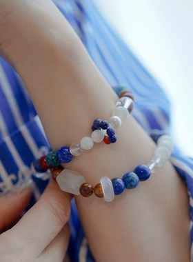 天然白水玛瑙手链手串饰品转运珠