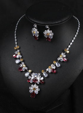 欧美短款重工水晶宝石礼服轻奢