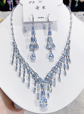 麦芭贝尔人造水晶女项链套装