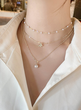 金色多层叠戴仙女冷淡风网红项链